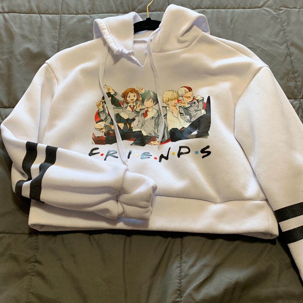 My Hero Academia/ Friends cropped hoodie
